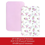 Pack and Play Sheets Girl, 2 Pack Mini Crib Sheets, Stretchy Playard Fitted - Image 5