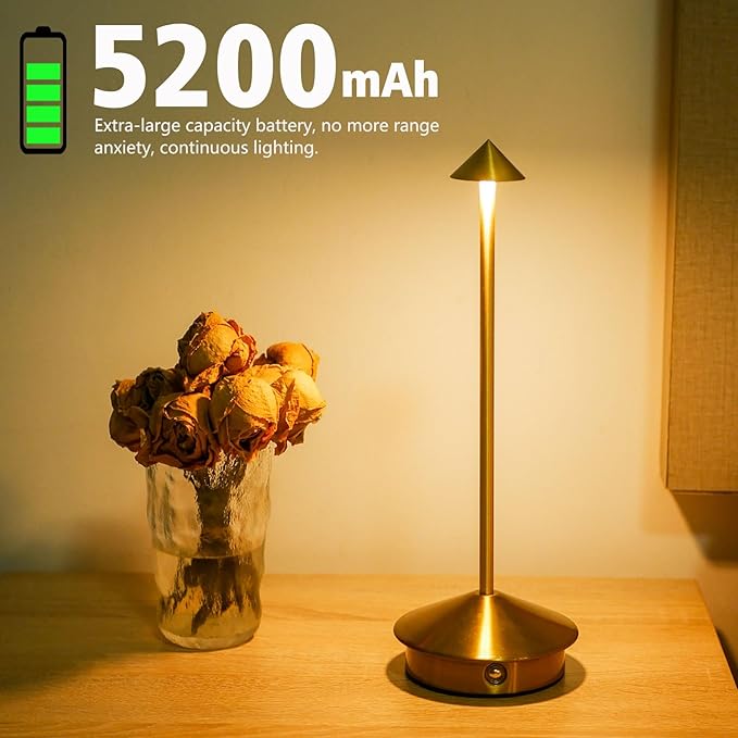 2 Pack Cordless LED Table Lamp, Rechargeable 5200mAH Battery Operated Lamp - Image 6