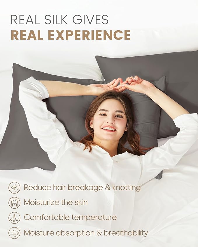 THXSILK 100% Mulberry Silk Pillow Case Silk Pillowcase - Image 3