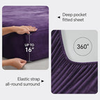 BEDELITE Flannel Sheets King Size Purple - Image 4