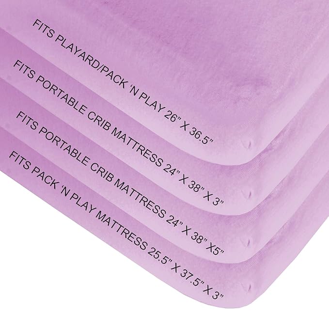 Biloban Pack and Play Sheets Fitted, 2 Pack Pack and Play Sheet Fits - Image 4