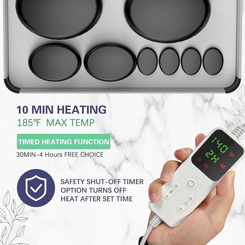 AICNLY 10 Pcs Basalt Hot Stones Massage Set - Image 2