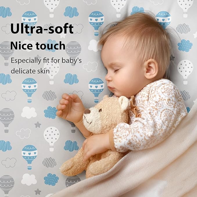 Baby Mini Crib Sheets Boy, Portable 38”x26” Pack and Play Sheets Fitted - Image 3