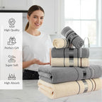 CASA COPENHAGEN X Line 6Pcs 100% Egyptian Cotton Large Designer Towels Gift - Image 3