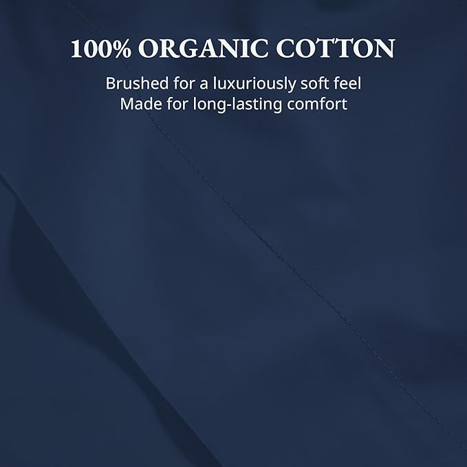 Lane Linen 100% Organic Cotton Full Size Flat Sheet Only - Image 5