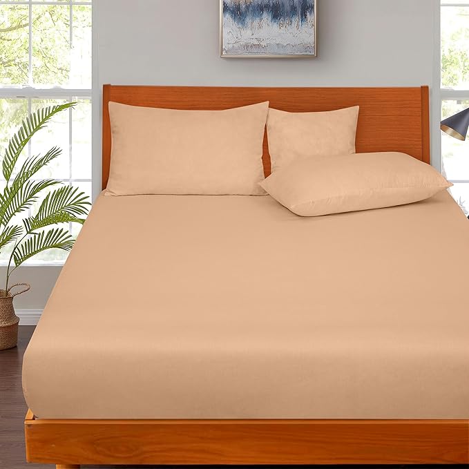 ROYALE LINENS 300 Thread Count 100% Long Staple Combed Cotton Fitted Sheet Queen - Image 5