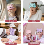 Haysandy 3 Pieces Sleep Mask for Kids Girls Cute Cat Sleeping Eye Cover Soft - Image 4