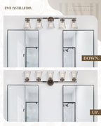 5-Light Bathroom Vanity Light, HWH Farmhouse Vanity Lights - Image 4