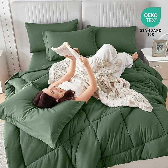 Sasttie Twin XL Comforter Set, 5 Pieces Twin XL Bed in a Bag, Complete Bedding - Image 5