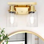 2-Light Brushed Gold Vanity Lights by DIKAIDALights