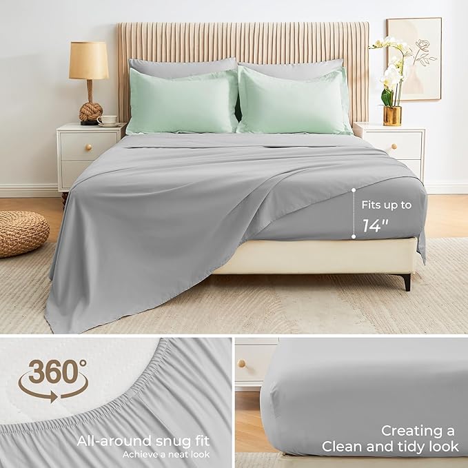 Sasttie Twin Comforter Set, 5 Pieces Reversible Bed in a Bag Twin, Complete - Image 5