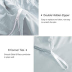 JELLYMONI Baby Blue Duvet Cover King Size, Soft Breathable Seersucker Duvet - Image 5