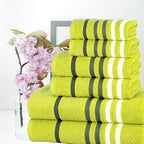 CASA COPENHAGEN Exotic 6Pcs 100% Egyptian Cotton Towels Gift Set- Lime Green - Image 3