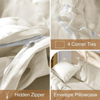 SONORO KATE 100% French Linen Duvet Cover Queen Size, Soft Breathable - Image 8