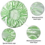 Smilco 4 Pack Shower Caps for Women, Reusable Waterproof Double Layer Bath Cap - Image 8
