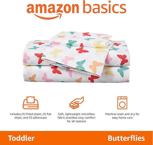 Amazon Basics Kid's Soft Easy-Wash Lightweight Microfiber 3-Piece Sheet Set - Image 2
