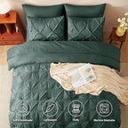 CozyLux Full Size Comforter Sets Forest Green, 7 Pieces Bed in A Bag Green - Image 2