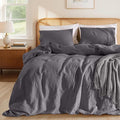LBRO2M 100% France Linen Duvet Cover Set Queen Size 3 Pcs Natural Flax by LBRO2MBedding