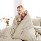 CozyLux Full Size Comforter Sets Oatmeal, 7 Pieces Bed in a Bag Full Comforter - Image 7