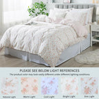 FADFAY Queen Duvet Cover Set Pink Floral Comforter Cover 100% Cotton Girls Pink - Image 5