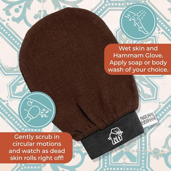 Natural Elephant Exfoliating Hammam Glove | Authentic Moroccan Kessa Body Scrub - Image 6