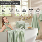 4 Piece Extra Large Bath Towel 35"x70" Oversized Bath Sheet Green Bath Towel Set - Image 2