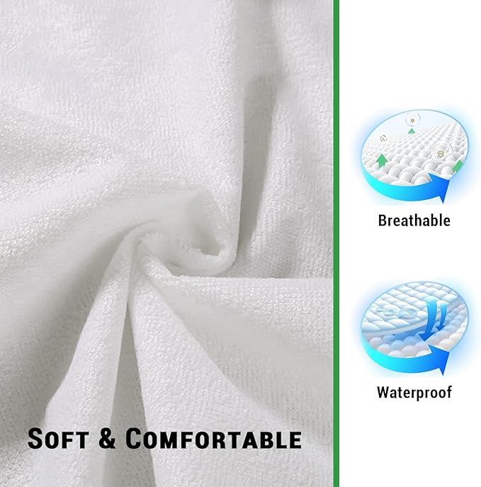 Gogreen Bamboo Rayon Waterproof Pillow Protector, Breathable Case Cover - Image 5