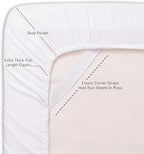 Twin XL Fitted Sheet Only with Full Elastic & Built in Corner Sheet Straps to - Image 2