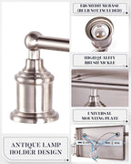 3-Light Vanity Light Fixture, Modern Brushed Nickel Wall Sconce Light Fixture - Image 4
