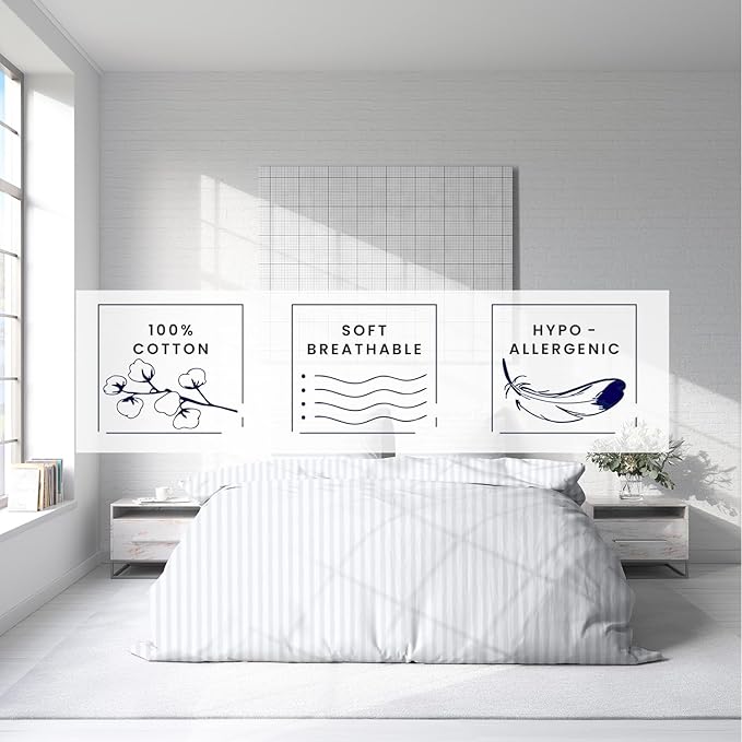Kotton Culture 3 Pc Queen Size Duvet Cover Set- 100% Egyptian Cotton 600 TC - Image 5