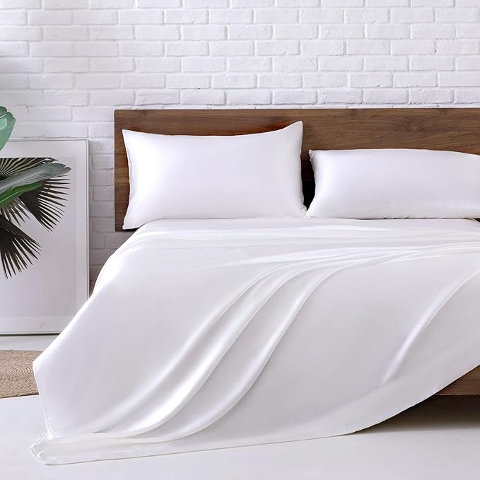 MR&HM Satin Bed Sheets, Twin Size Sheets Set - Image 5