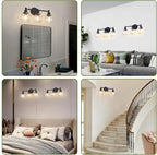 3-Light Bathroom Light Fixture Black Vanity Lights Over Mirror Modern Wall - Image 8