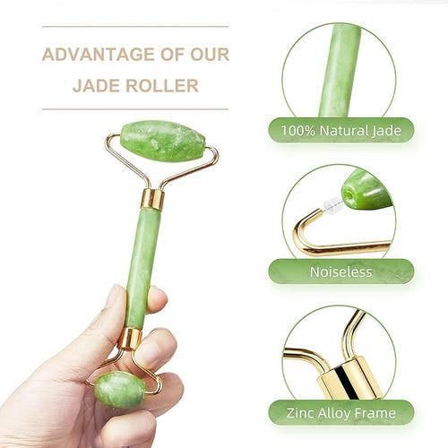 AECW Natural Jade Roller for Face Eyes Tool Jade Facial Roller Noiseless Facial - Image 2