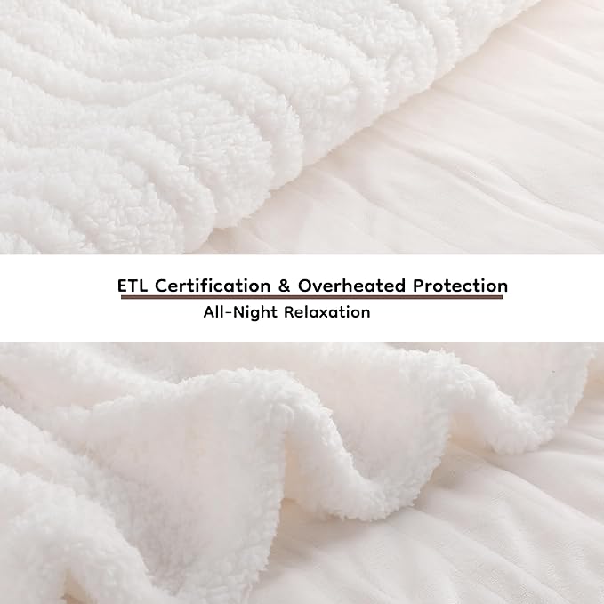 LaffyLo Electric Heated Blanket Twin Size 62 x 84, Fast Heating Blanket - Image 3