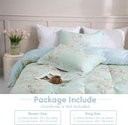 LONAVA Queen Flower 3 Pcs Duvet Cover Set, Breathable Soft Microfiber Light - Image 6