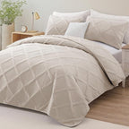 Exclusivo Mezcla Oversized King Quilt Set- Brich Beige Cal King Quilts Bedding - Image 2