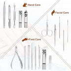 Nail Clippers Set 18 Pieces Stainless Steel Manicure Kit, Professional Grooming - Image 3