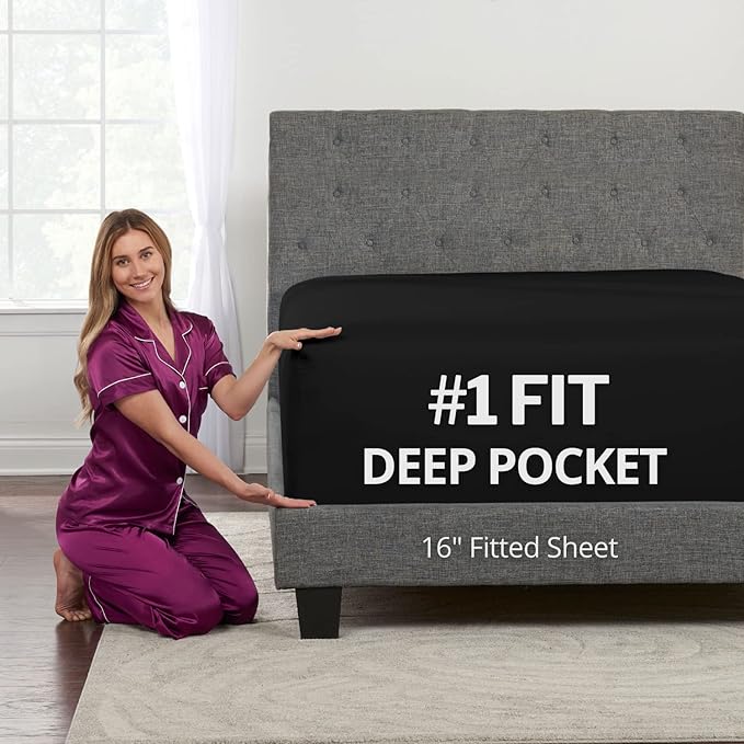 Full Fitted Sheet – Deep Pocket Full Size Fitted Sheets Only Real 16” Fitted by DeaLuxeBedding