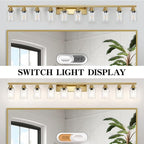 Gold Bathroom Vanity Light, 10-Light Brushed Gold Bathroom Light Fixtures - Image 5