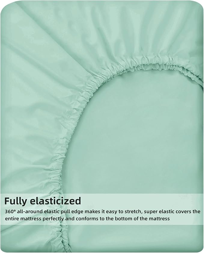 HBHLFZ Queen Fitted Sheet Only, Soft Breathable Bottom Sheet - Image 5