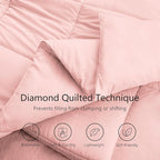 TEXARTIST Premium 2100 Series Queen Comforter All Season Breathable Pink - Image 2