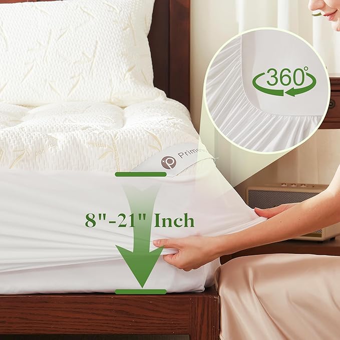 PRIMESOFT 100% Waterproof Twin XL Size Mattress Topper, Thick Pillow Top - Image 6