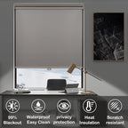 HESTIA No Drill Cordless Blackout Roller Shades Screwless Waterproof Shower - Image 3
