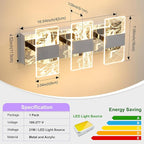 Modern LED Bathroom Light Fixtures Dimmable 3-Light Chrome Vanity Light - Image 5