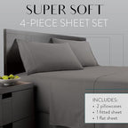Danjor Linens Twin Bunk Bed Sheets w/ 2 Pillowcases, Lightweight Brushed - Image 2