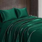 Homiest Blackish Green Satin Flat Sheet - Image 6