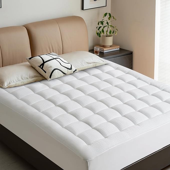 LEISURE TOWN Cotton Mattress Pad Full Size Fitted Quilted Mattress Cover Pillow - Image 6