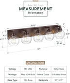 Bathroom Light Fixtures Over Mirror, 5-Light Oil Rubbed Bronze Bathroom Vanity - Image 2