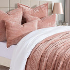 EVERGRACE Velvet Quilt Set King Size, Luxurious Soft Striped Channel Bedding Set - Image 4