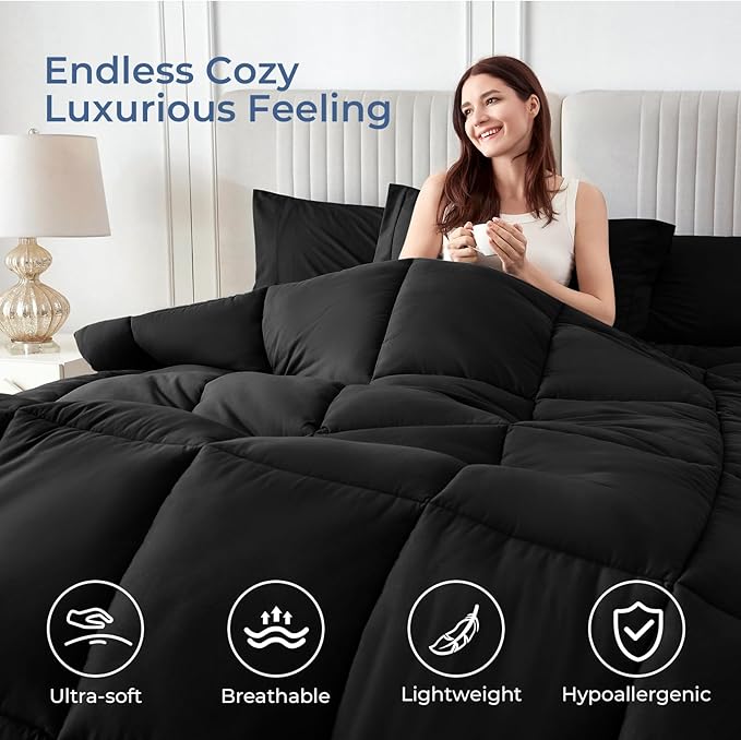 Sasttie Oversized King Comforter Set, 7 Pieces Extra Large Bed in a Bag - Image 2